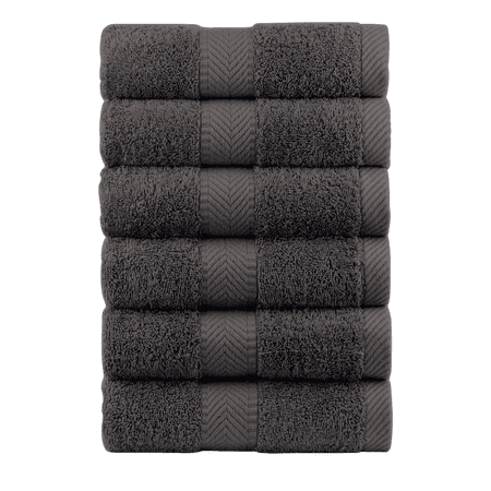 Premium Cotton Hand Towels Plush Touch Quick Dry Hand And Kitchen Eco Friendly Towel 100% Cotton Loop Terry Charcoal Set of 6