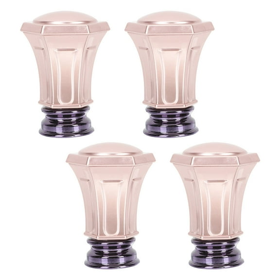 4PCS Curtain Rod Finials Decorative End Caps Vintage Pole Finials for Window Curtain Rail Rose Gold