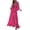 Red Womens Summer Dress, variant on USSUMA Dress Women's Wedding Guest High Slit Belted Pleated Flowy Long Maxi Sundresses for Women Casual Beach Floral Print V-Neck 3/4 Sleeve Summer Sun Dresses Graduation