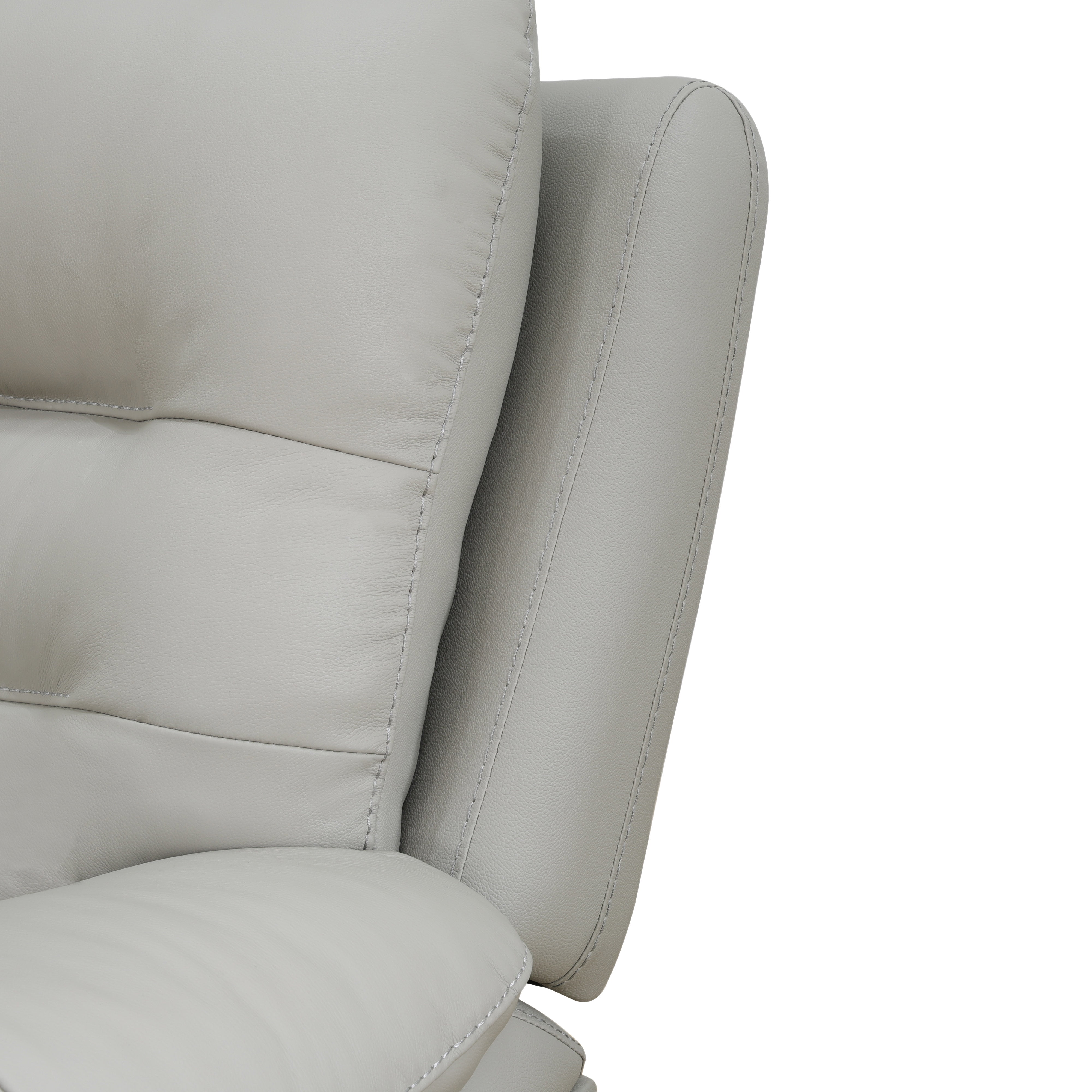 MAYEERTY Genuine Leather Recliner Chair, Single Ergonomic Reclining Sofa with USB Charging, for Living Room & Small Space