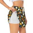 thumbnail image 3 of Lsque Autumn Pumpkin Maple Leaf Plants Printed Women's Running Shorts with Liner Pockets,Elastic Quick Dry Workout Athletic Gym Yoga Shorts,Womens High Waist Shorts-Large, 3 of 9