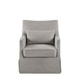 thumbnail image 3 of Martha Stewart London Farmhouse Fabric Upholstered Skirted Swivel Chair in Gray, 3 of 8