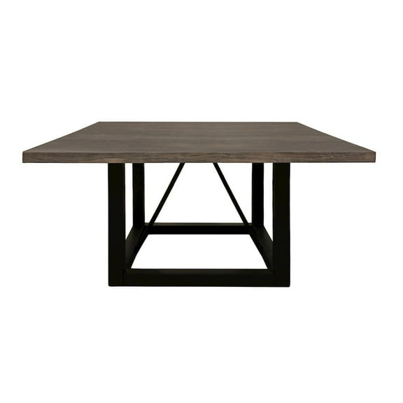 Redondo Felix 60" Square Dining Table - Solid Wood Top & Iron Legs Natural Gray