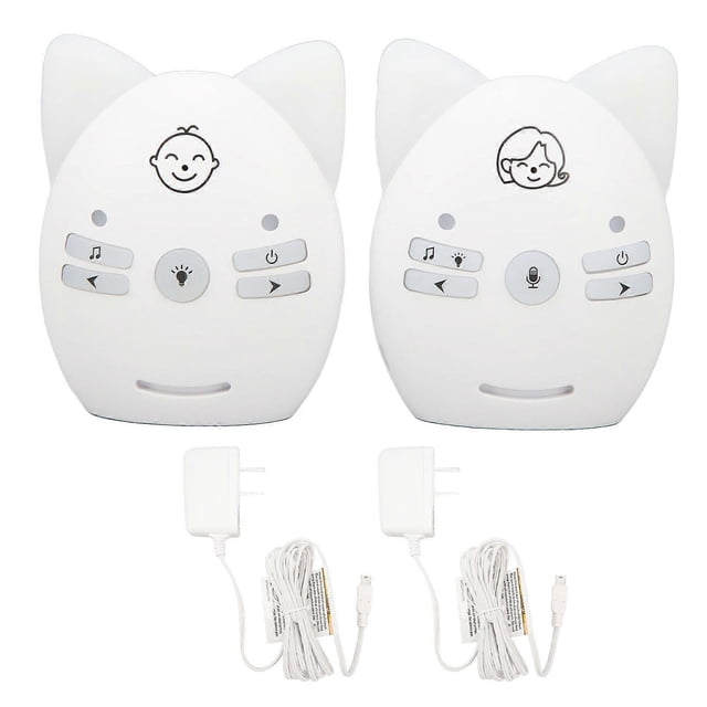 Sound Baby Monitor Intercom 2 Way Talk Wireless 656 to 984ft Range Walkie Talkie with Lullabies Night Light Parent Devices 100‑240V US Plug
