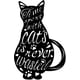thumbnail image 1 of 1 pieza de decoración de pared de metal con forma de gato El tiempo que pasas con los gatos nunca es un desperdicio Decoraciones de pared de metal con recortes de gato negro, 1 of 8