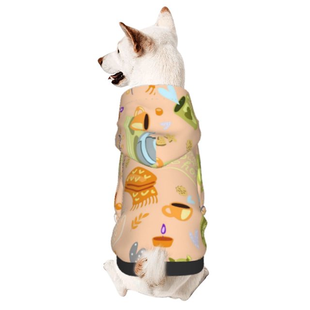 Fotbe Scandinavian Style Hygge Sudadera con Estampado para Perros Pequeños – Suéter con Capucha para Mascotas, Tela Suave de Forro Polar con Bolsillo-XX-Large