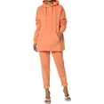 thumbnail image 1 of TheMoogan Women's Active Lounge Fleece Hoodie Sweatshirt Drawstring Jogger Sweat Pants SET, 1 of 7