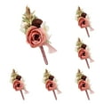 thumbnail image 1 of 6 piezas de boutonnieres naranja rojo para hombres, novios, padrinos y novias, 1 of 7