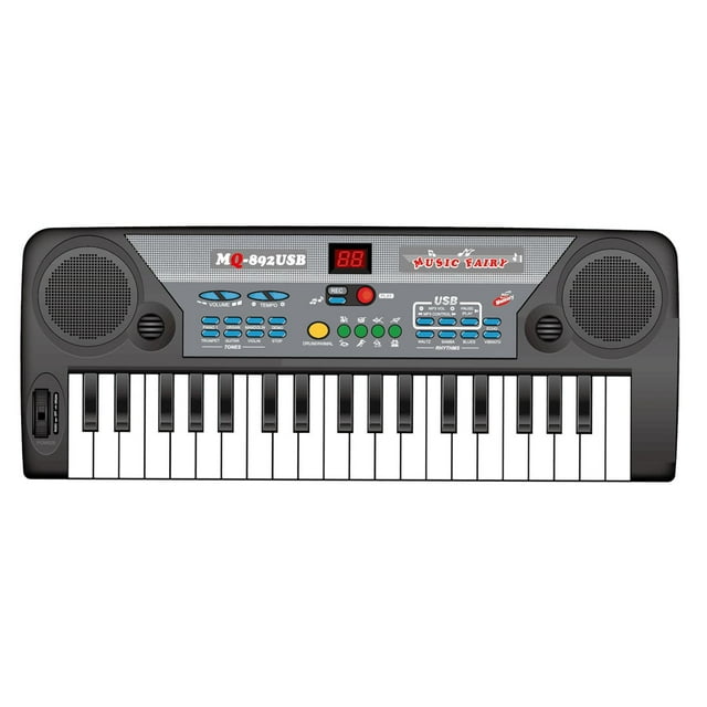 Piano con teclado, piano digital electrónico con micrófono, soporte para hojas y alimentación Estilo B 37 teclas perfke teclado piano