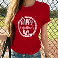 thumbnail image 2 of Ichuanyi Womens Shirts , Women Short Sleeves O-neck Print Casual Tops Blouse T-shirt Valentines Day Gifts for Her, 2 of 5