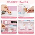 thumbnail image 4 of Honeyjoy Kids Kitchen Set Wooden Kitchen Playset with Clock, Microwave, Sink, Dish Rack Pink, 4 of 10