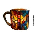 thumbnail image 3 of Stained Glass Mug Book Shape Artistic Glassware Unique Geometric Patterned Drinking Cup For Home Office Decor Gift, 3 of 5