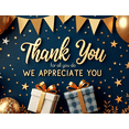 thumbnail image 4 of Decorative Design Thank You Banner Golden Theme Balloon Decoration Appreciation Banner for Office Party Employee Recognition Event, 4 of 7