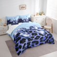 thumbnail image 3 of Feelyou Leopard Cheetah Print Comforter Set 7pcs, Princess Blue Bowknot Queen Bedding Sets, 3 of 8