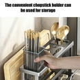 thumbnail image 6 of Oggfader Stainless Steel Kitchen Organizer Rack - Multi-functional Knife & Cutting Board Holder with Drainer, Chopstick Spoon Fork Storage, Detachable, Gray, 6 of 6