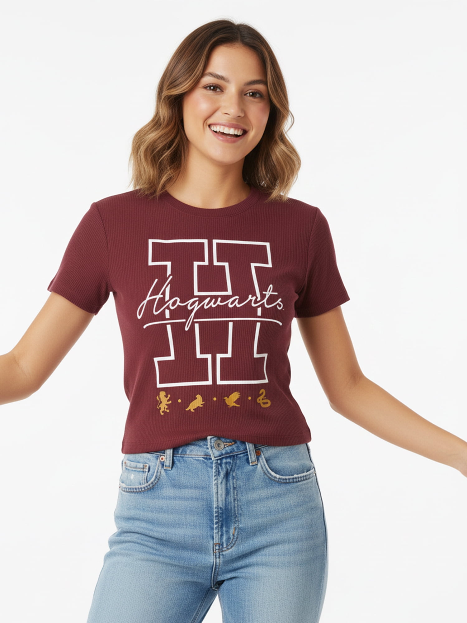 Harry Potter, Women's & Young Women's Graphic Short Sleeve Baby Tee, Sizes XXS-2XL
