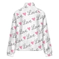 thumbnail image 6 of Jackets for Women Winter Coat Jackets Flannel Stand Collar Jacket(Pink Love Heart LOVE,Size:S-4XL), 6 of 7