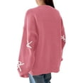 thumbnail image 6 of PRETTYGARDEN Fall Long Sleeve Pullover Sweaters for Women Trendy Crewneck Casual Cute Bow Chunky Knit Oversized Sweater, 6 of 8