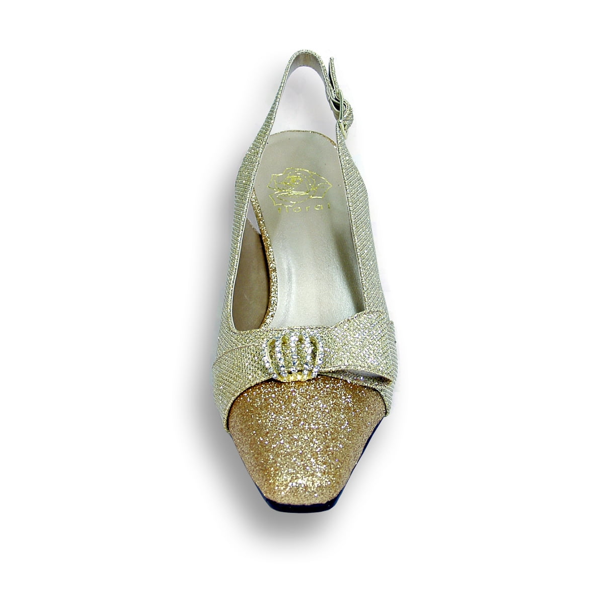 FLORAL Emma Women's Wide Width Evening Dress Shoes for Wedding, Prom, & Dinner GOLD 7