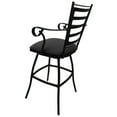 thumbnail image 3 of Swivel  30" Outdoor Bar Stool  Jenna Arms-Dark Gray Fabric-Black Metal, 3 of 3