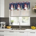 thumbnail image 4 of Navy Blue Christmas Curtain Valances for Windows, Kitchen Valance Window Treatments Panel 2 Pack, Snowman Xmas Balls Pine Needle Tree Rod Pocket Short Curtains for Bathroom Bedroom 60 x 18 Inch, 4 of 8