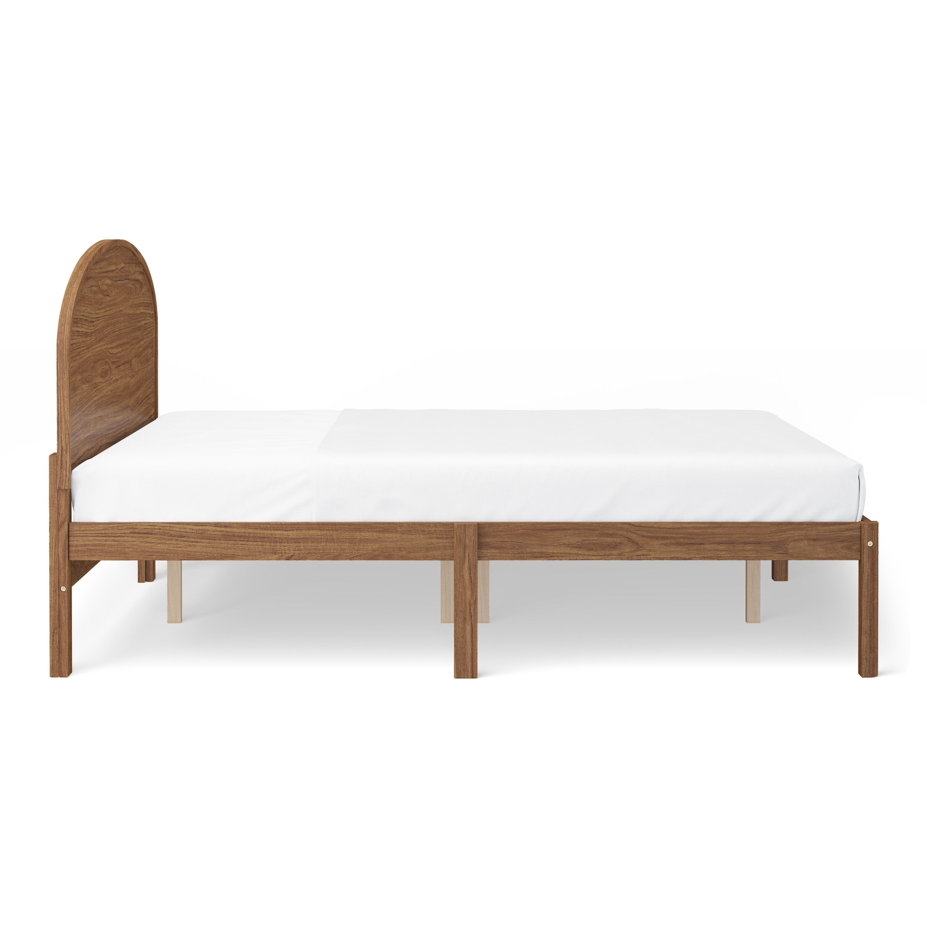 Mainstays Kids Full Size Wood Platform Bed Frame, Walnut