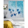 thumbnail image 4 of Summer Ocean Sheer Curtains 72 Inch Long 2 Panels, Nautical Blue Butterfly Beach Bug Light Filtering Rod Pocket Curtains, Sheer Voile Drapes for Living Room Bedroom, 52"x72", 4 of 8