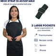 thumbnail image 4 of Kaufman -2 Pack Kitchen Aprons ,Cotton Adjustable Bib Apron with Two Front Pockets (Black), 4 of 5