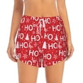 thumbnail image 2 of Balery Christmas Hohoho Pantalones cortos deportivos para mujer con forro y dos bolsillos, elásticos, para entrenamiento, gimnasio, yoga-X-Large, 2 of 7
