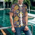 thumbnail image 6 of Lsque Colorful Compasses Pattern Mens Polo Golf Shirts Funny Graphics Shorts Sleeve Button Shirts Baseball T-shirt-Large, 6 of 7