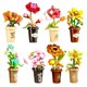 thumbnail image 4 of Flores Bouquet Building Juego de bloques de construcción botánica de flores juguete con jarrón, 4 of 8