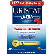 Uristat Ultra UTI Pain Relief Tablets, Fast Urinary Tract Infection Relief of Urinary Pain, Burning, Urgency, Maximum Strength, Cranberry Flavored Coating, 30 Tablets