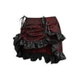 thumbnail image 2 of Red/Black Brocade Ruched Bustle Skirt, 2 of 3