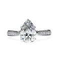 thumbnail image 2 of IGI Certified Lab Grown Diamond Engagement Ring | Center 8x6MM Pear Cut Solitaire Stackable Wedding Rings For Women In 18K Solid White Gold | F-G, VS-SI Quality (1.05 Ctw) Ring Size-6.5, 2 of 7
