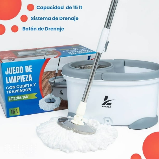 Juego De Limpieza Lordon Con Cubeta y Trapeador Rotacion 360