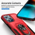 thumbnail image 6 of SaniMore for iPhone 13 Pro Magnetic Case Support Wireless Charging, Rugged PC & TPU Bumpers Cover with Car Mount & 360° Rotatable Ring Kickstand Military Grade Drop Protective Shell, Red+Black, 6 of 8