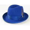 thumbnail image 4 of Men Bruno Capelo Dress Formal Hat Australian Wool Homburg Godfather GF108 Royal, 4 of 5