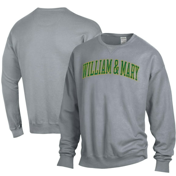 Men's ComfortWash Gray William & Mary Tribe Garment Dyed Pullover Sweatshirt