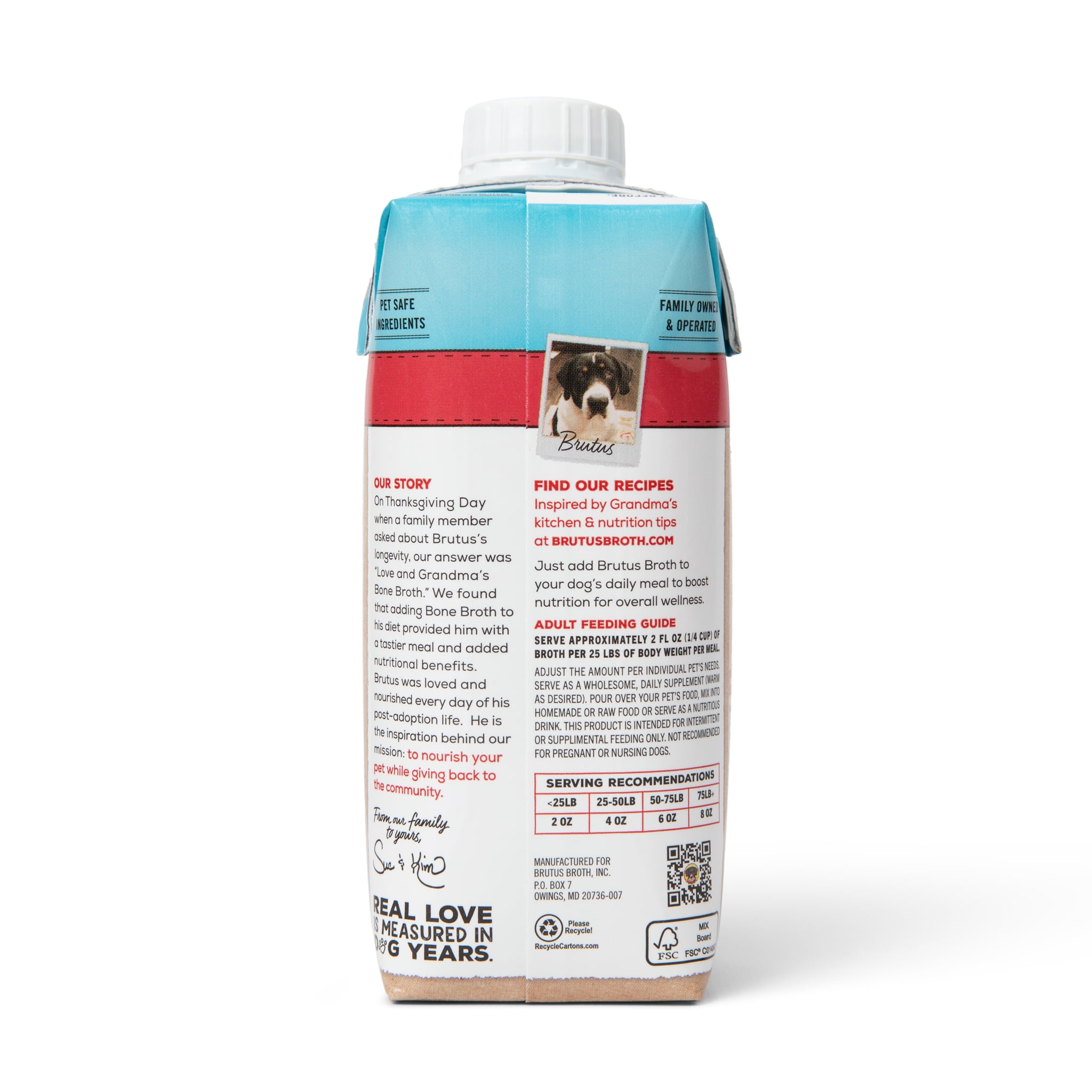 (8 pack) Brutus Beef Flavor Bone Broth Liquid Dog Food Topper, 11.2 fl oz