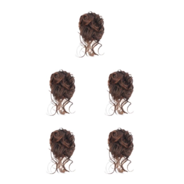 Guardoinrt High Temperature Fiber Messy Hair Buns Natural And Beautiful Fit For Any Face Shape Fit For Any light brown 5Set