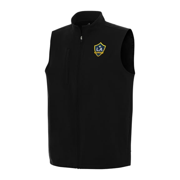 Men's Antigua Black LA Galaxy Regard Full-Zip Vest