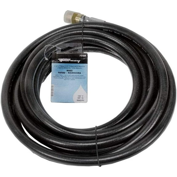 Forney Industries High Pressure Hose - Chemical Resistant - 25' x 5/16" Black