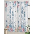 thumbnail image 5 of Coastal Seahorse Living Room Curtains 2 Panel, Summer Beach Nautical Ocean Coral Cafe Window Treatment, Extra Long Farmhouse Bedroom Bathroom Kitchen Curtains Drapes 104"x72", 5 of 6