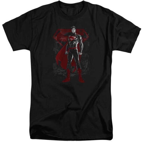Superman Aftermath Adult Tall T-Shirt Black