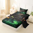 thumbnail image 2 of Manfei Witch Hat Twin Sheets,Halloween Letter A Bedding,Green,3pcs,1 Fitted Sheet and 1 Pillowcase, 2 of 6