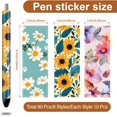 thumbnail image 2 of 80 pegatinas de transferencia UV DTF de 4,72 × 1,57 pulgadas, papel recubierto impermeable, 8 estilos, margaritas, girasoles y flores., 2 of 9