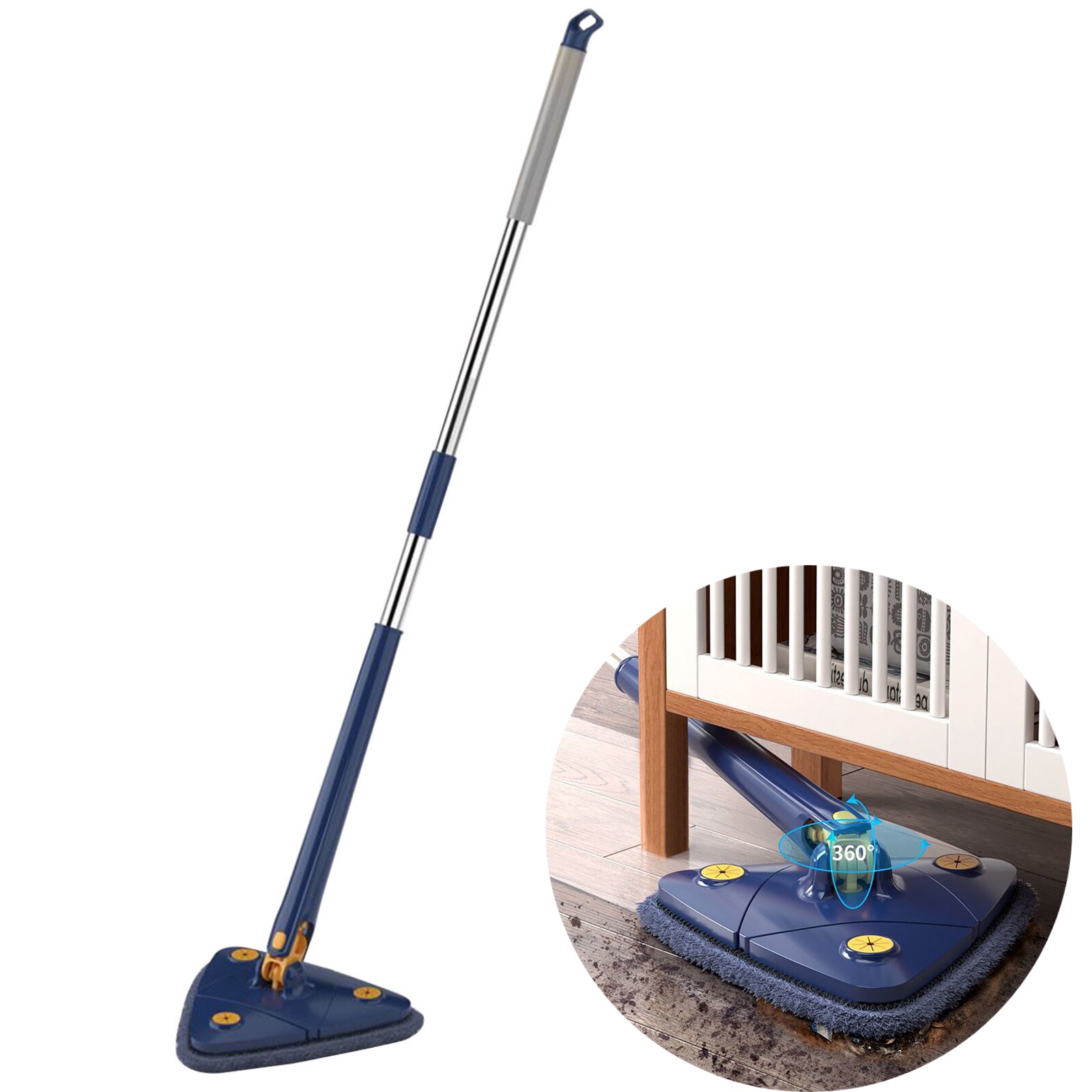 360° Rotatable Adjustable Cleaning Mop, Upgrade Extendable Cleaning Mop, Reusable Spin Mop, For