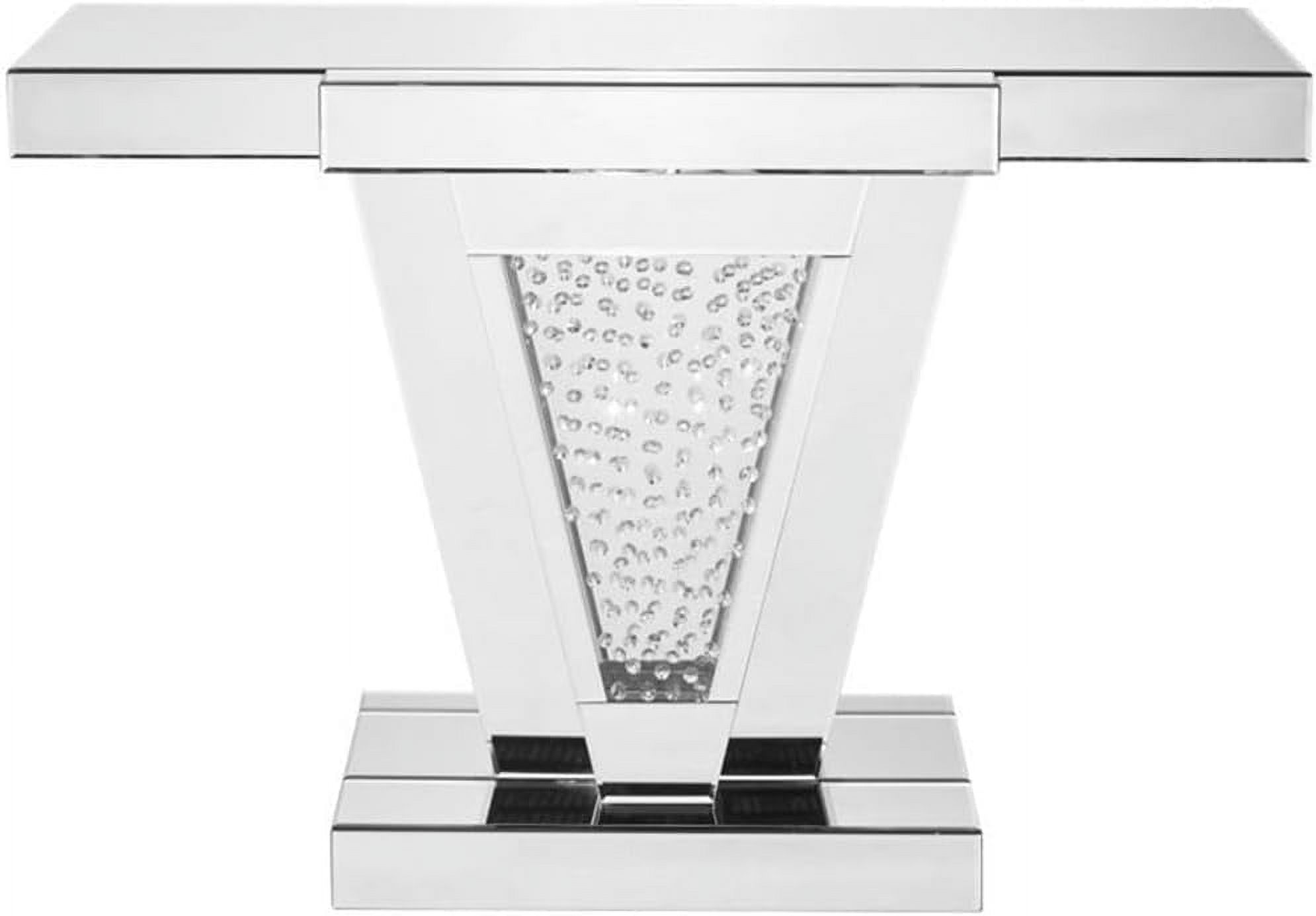 Elegant Decor Modern 47" Clear Crystal Mirrored Accent Console Table