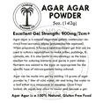 Agar Agar Powder 4 Ounces + 1 Bonus Ounce Free!!!, Excellent Gel
