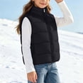thumbnail image 6 of vokkrv Kids Solid Color Zip Up Sleeveless Jacket, Wind Resistant Warm Casual Outerwear, Fashion Daily Coat for Boys Girls Winter Outdoor Activities Black 3-4 Years, 6 of 7
